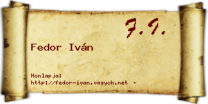 Fedor Iván névjegykártya