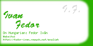 ivan fedor business card